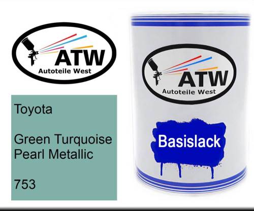 Toyota, Green Turquoise Pearl Metallic, 753: 500ml Lackdose, von ATW Autoteile West.